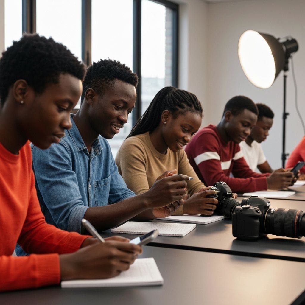 C7 Academy students learning creative skills